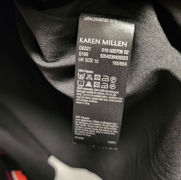 Karen Millen Black Assymetric Wrap Dress Size 6 US - Picture 8 of 14